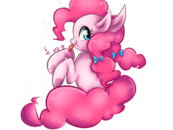 Size: 800x600 | Tagged: safe, artist:kkuyo, character:pinkie pie, 30 minute art challenge, alternate hairstyle, female, hair bow, pigtails, solo, tongue out, twintails