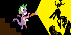 Size: 1200x600 | Tagged: safe, artist:philith, character:spike, courage the cowardly dog, parody
