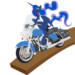 Size: 700x700 | Tagged: safe, artist:philith, character:princess luna, female, harley davidson, motorcycle, solo