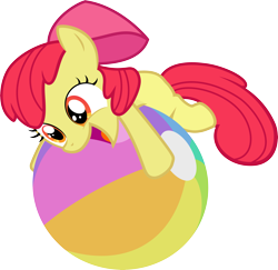 Size: 5779x5619 | Tagged: safe, artist:abion47, character:apple bloom, episode:pinkie apple pie, g4, my little pony: friendship is magic, absurd resolution, adorabloom, beach ball, cute, female, simple background, solo, transparent background, vector