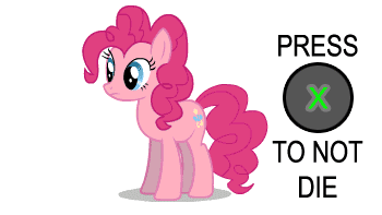 Size: 350x197 | Tagged: safe, artist:atanarix, character:pinkie pie, animated, anvil, cute, diapinkes, female, get smart, maxwell smart, missed it by that much, press x to not die, quick time event