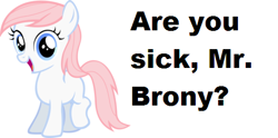 Size: 506x250 | Tagged: safe, artist:leapingriver, character:nurse redheart, blank flank, bronybait, cute, female, filly, filly nurse redheart, looking at you, mr. brony, open mouth, smiling, solo, younger