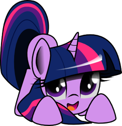 Size: 345x355 | Tagged: safe, artist:mindofnoodles, character:twilight sparkle, species:pony, cute, face down ass up, female, happy, looking at you, mare, open mouth, simple background, smiling, solo, svg, transparent background, twiabetes, vector
