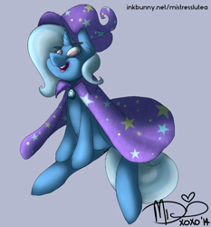 Size: 1302x1397 | Tagged: safe, artist:mistresslutea, character:trixie, species:pony, species:unicorn, female, mare, smiling, solo