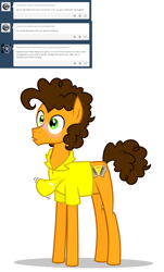 Size: 1280x2124 | Tagged: safe, artist:fillyblue, character:cheese sandwich, ask, ask cheese sandwich, blushing, implied cheesepie, male, shipping, solo, tumblr