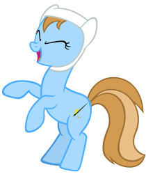 Size: 885x1052 | Tagged: safe, artist:leapingriver, cute, cutie mark, eyes closed, merriwether williams, open mouth, ponified, rearing, simple background, smiling, solo, transparent background, vector, writing staff