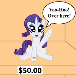Size: 1130x1148 | Tagged: safe, artist:vincentthecrow, part of a set, character:rarity, barcode, bronybait, dialogue, female, for sale, ponies for sale, price tag, shut up and take my money, solo, speech bubble