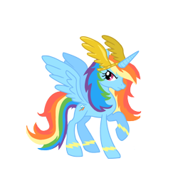 Size: 1300x1300 | Tagged: safe, artist:schnuffitrunks, character:rainbow dash, species:alicorn, species:pony, alicornified, female, race swap, rainbowcorn, solo