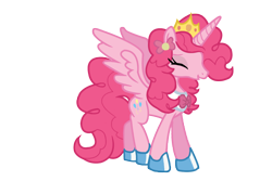 Size: 1000x714 | Tagged: dead source, safe, artist:schnuffitrunks, character:pinkie pie, species:alicorn, species:pony, alicornified, female, pinkiecorn, race swap, solo, xk-class end-of-the-world scenario
