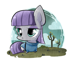 Size: 500x428 | Tagged: safe, artist:kkuyo, character:maud pie, episode:maud pie, g4, my little pony: friendship is magic, chibi, cute, female, maudabetes, partial background, solo