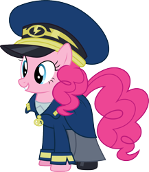 Size: 874x1007 | Tagged: safe, artist:gamemasterluna, character:pinkie pie, episode:testing testing 1-2-3, g4, my little pony: friendship is magic, clothing, female, simple background, solo, svg, transparent background, uniform, vector