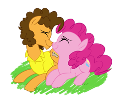 Size: 981x815 | Tagged: safe, artist:fillyblue, character:cheese sandwich, character:pinkie pie, ship:cheesepie, boop, female, male, noseboop, nuzzling, shipping, smiling, straight