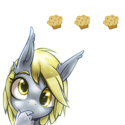 Size: 500x500 | Tagged: safe, artist:php94, character:derpy hooves, species:anthro, close-up, cropped, female, muffin, solo
