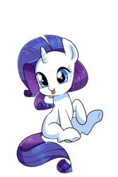 Size: 600x900 | Tagged: safe, artist:kkuyo, character:rarity, blep, cute, female, raised hoof, raribetes, simple background, sitting, smiling, solo, tongue out, transparent background, underhoof, vector, weapons-grade cute