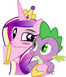 Size: 6000x6996 | Tagged: safe, artist:sir-teutonic-knight, character:princess cadance, character:spike, ship:spikedance, absurd resolution, blushing, shipping