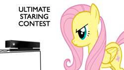 Size: 1920x1080 | Tagged: safe, artist:flamingo1986, character:fluttershy, female, kinect, solo, stare, staring contest, xbox one