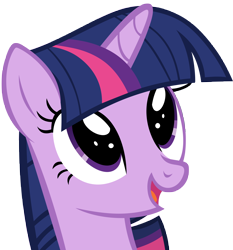 Size: 7290x7822 | Tagged: safe, artist:mmdfantage, character:twilight sparkle, species:pony, species:unicorn, absurd resolution, amazed, bust, cute, female, looking up, mare, open mouth, portrait, simple background, smiling, solo, transparent background, twiabetes, vector