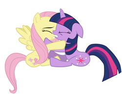 Size: 1765x1361 | Tagged: safe, artist:rodolfomushi, character:fluttershy, character:twilight sparkle, character:twilight sparkle (unicorn), species:pony, species:unicorn, ship:twishy, episode:a bird in the hoof, g4, my little pony: friendship is magic, female, floppy ears, lesbian, shipping, simple background, transparent background, vector
