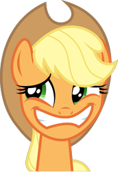 Size: 5000x7265 | Tagged: safe, artist:sir-teutonic-knight, character:applejack, episode:party of one, g4, my little pony: friendship is magic, absurd resolution, bad poker face, female, looking away, simple background, solo, transparent background, vector