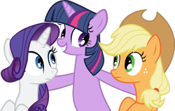 Size: 1600x1009 | Tagged: safe, artist:the-crusius, character:applejack, character:rarity, character:twilight sparkle, episode:look before you sleep, g4, my little pony: friendship is magic, simple background, transparent background, vector