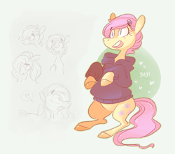 Size: 566x500 | Tagged: safe, artist:batlover800, character:fluttershy, alternate hairstyle, clothing, female, hoodie, short hair, solo, sweatshirt