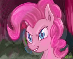 Size: 2176x1758 | Tagged: safe, artist:hereticalrants, character:pinkie pie, elf ears, female, grin, solo