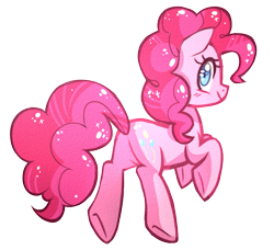 Size: 951x869 | Tagged: safe, artist:kaji-tanii, character:pinkie pie, female, looking back, plot, simple background, solo, sparkly, transparent background