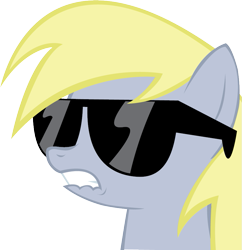 Size: 877x907 | Tagged: safe, artist:the-crusius, character:derpy hooves, species:pegasus, species:pony, bust, dat butt, female, mare, meme, solo, sunglasses