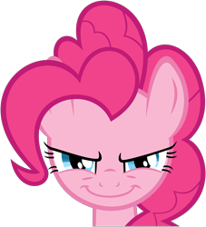 Size: 5375x5908 | Tagged: safe, artist:flutterguy317, part of a set, character:pinkie pie, .svg available, absurd resolution, close-up, evil grin, female, grin, simple background, smiling, solo, transparent background, vector