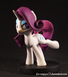 Size: 800x901 | Tagged: safe, artist:frozenpyro71, character:rarity, craft, female, raised leg, sculpture, solo, traditional art