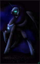 Size: 2500x4000 | Tagged: safe, artist:alicjaspring, character:nightmare moon, character:princess luna, female, raised hoof, solo