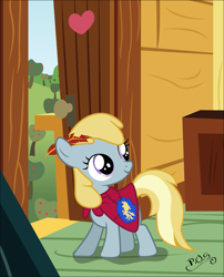 Size: 803x994 | Tagged: safe, artist:midnightblitzz, character:chirpy hooves, cape, chirpabetes, chirpy hooves, clothing, clubhouse, cmc cape, crusaders clubhouse, cute, female, filly, solo