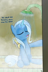 Size: 2000x3000 | Tagged: safe, artist:dennyhooves, character:trixie, high res, shower, wet mane