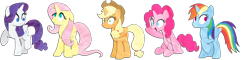 Size: 2500x600 | Tagged: safe, artist:narflarg, character:applejack, character:fluttershy, character:pinkie pie, character:rainbow dash, character:rarity, species:alicorn, species:pony, :o, alicornified, applecorn, everyone is an alicorn, fluttercorn, frown, looking back, looking up, mane six alicorns, open mouth, pinkiecorn, race swap, rainbowcorn, raised hoof, raised leg, raricorn, simple background, sitting, smiling, transparent background, wide eyes, xk-class end-of-the-world scenario