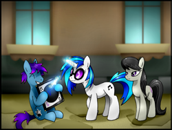 Size: 900x675 | Tagged: safe, artist:unitoone, character:dj pon-3, character:octavia melody, character:vinyl scratch, oc