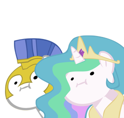 Size: 908x869 | Tagged: safe, artist:haloreplicas, character:princess celestia, royal guard, simple background, transparent background, vector, wut face