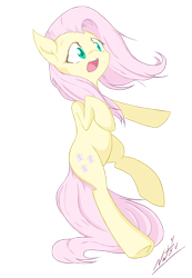 Size: 1260x1819 | Tagged: safe, artist:natsu714, character:fluttershy, species:earth pony, species:pony, earth pony fluttershy, female, race swap, scared, simple background, solo, transparent background, wingless