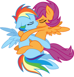 Size: 872x917 | Tagged: safe, artist:archerinblue, artist:lullabyprince, base used, character:rainbow dash, character:scootaloo, alternate hairstyle, blank flank, cute, female, kissing, lesbian, making out, older, scootadash, shipping, simple background, sitting on lap, transparent background