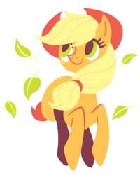 Size: 500x625 | Tagged: safe, artist:yousukou, character:applejack, running of the leaves