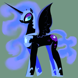 Size: 1000x1000 | Tagged: safe, artist:jun, character:nightmare moon, character:princess luna, female, pixiv, solo