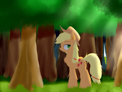 Size: 2592x1944 | Tagged: safe, artist:alexander56910, character:applejack, chest fluff, day, female, solo, sweet apple acres