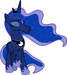 Size: 916x1024 | Tagged: safe, artist:sir-teutonic-knight, edit, character:princess luna, eyes closed, female, hoers, long muzzle, raised hoof, sarah jessica parker, simple background, solo, transparent background, vector, wat
