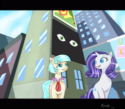 Size: 3000x2625 | Tagged: safe, artist:ryou14, character:coco pommel, character:rarity, species:earth pony, species:pony, species:unicorn, bridleway, cats (musical), duo, female, manehattan, mare, the great gatsby