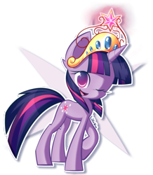 Size: 1092x1252 | Tagged: safe, artist:lillynya, character:twilight sparkle, big crown thingy, cute, element of magic, elements of harmony, female, solo