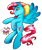 Size: 800x962 | Tagged: safe, artist:prettywitchdoremi, character:thistle whistle, g3, bipedal, cutie mark, female, simple background, solo, spread wings, whistling, wings
