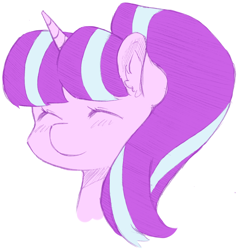 Size: 1238x1300 | Tagged: safe, artist:aisureimi, character:starlight glimmer, species:pony, species:unicorn, blushing, cute, eyes closed, female, glimmerbetes, mare, portrait, smiling, solo