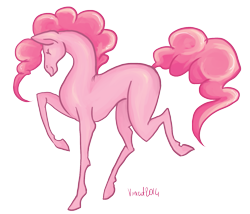 Size: 1309x1119 | Tagged: safe, artist:vautaryt, character:pinkie pie, blank flank, female, horse, raised hoof, solo