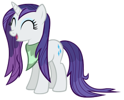 Size: 8215x6680 | Tagged: safe, artist:gratlofatic, character:rarity, species:pony, species:unicorn, absurd resolution, bandana, eyes closed, female, mare, open mouth, simple background, smiling, solo, transparent background, vector, wet mane