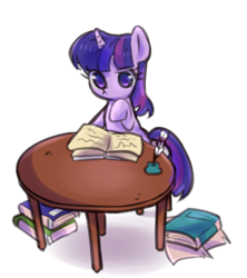 Size: 750x844 | Tagged: safe, artist:kkuyo, character:twilight sparkle, book, female, solo, study