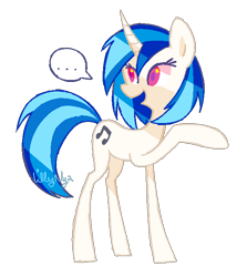Size: 599x673 | Tagged: safe, artist:lillynya, character:dj pon-3, character:vinyl scratch, ..., headcanon, mute, mute vinyl, simple background, transparent background